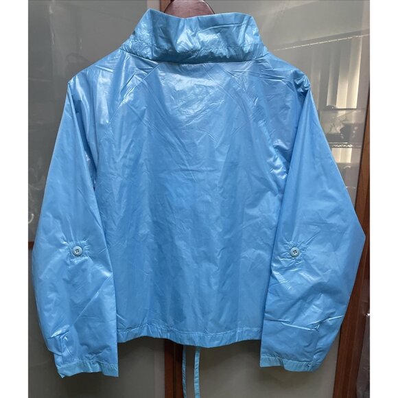STUSSY GIRLS Y2K Women’s Blue Nylon Windbreaker Jacket Full Zip Up Size S NWT - Picture 2 of 12